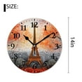 thumbnail image 2 of 14 Inch Wall Clock Battery Operated Silent Clock Decorative for Office, Kitchen, Outdoor, Living Room，Paris Eiffel Tower Couple Lovers Beautiful, 2 of 4