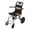 Black & orange, variant on Folding Wheelchair - Ultra-Light Carbon Steel Frame with Smooth PU Wheels, Ergonomic Portable Transit Chair for Easy Transport