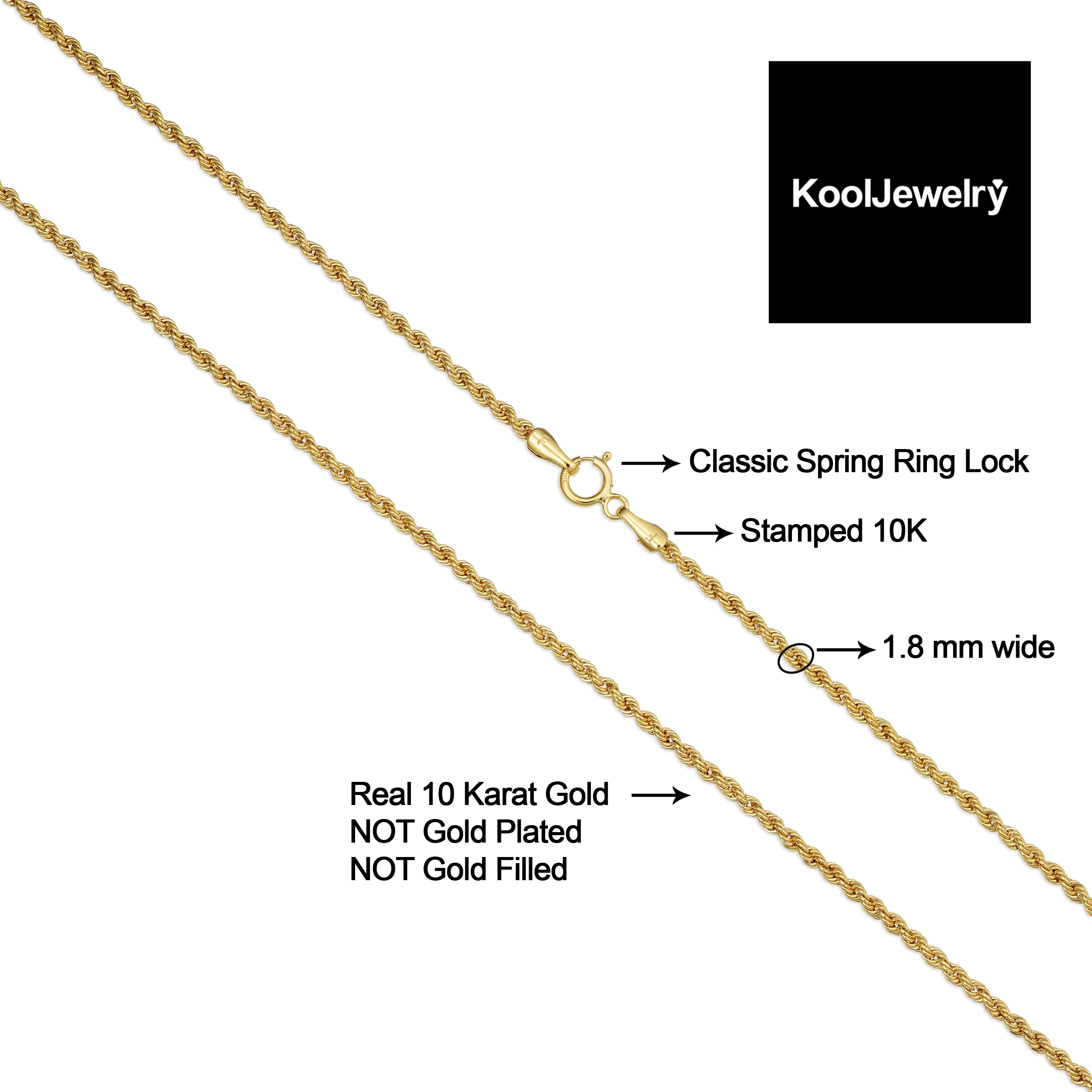 Fremada Rope Chain 10k Yellow Gold - 14 Inch