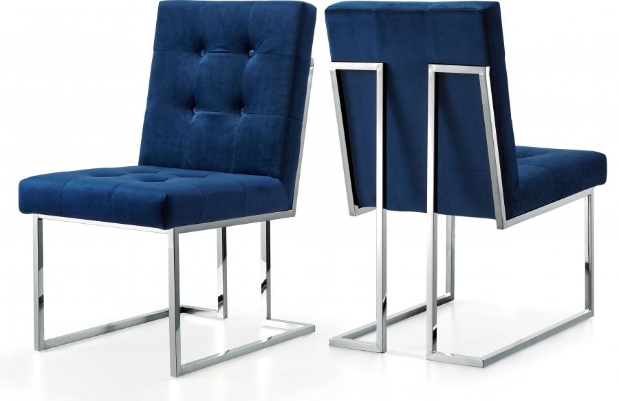 navy chair silver legs