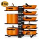 thumbnail image 1 of Organizador de ollas de metal negro | 8 niveles ajustables | Almacenamiento de ollas y sartenes | Soporte para tapa de olla | Construcción de hierro resistente | Ranura de silicona en forma de U, 1 of 8