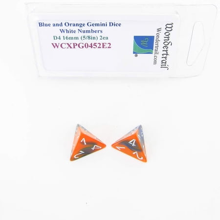 Blue and Orange Gemini Dice with White Numbers D4 Aprox 16mm (5/8in) Pack of 2 Wondertrail price history on PriceWatchPro