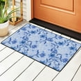 thumbnail image 2 of YFYANG 36"x24" Non-Slip Flannel Carpet Doormat, Living Room Bedroom Office Decorative Area Rugs, Indoor Blue Abstract Vintage Floral Texture Pattern Floor Mats, 2 of 7