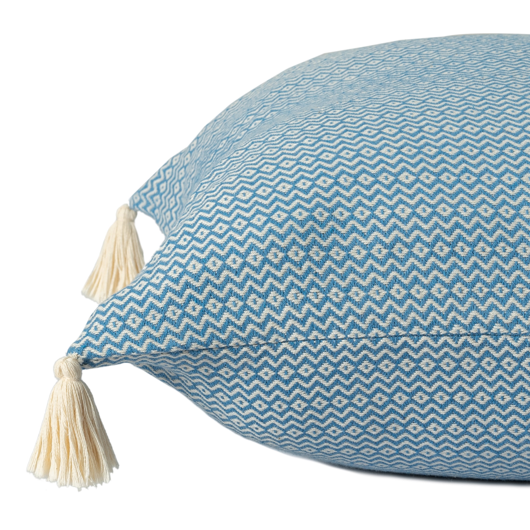 Ox Bay Sasha 18" x 18" Blue Chevron Stripe Turkish Cotton Adult Decorative Throw Pillow