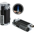 thumbnail image 2 of Cyclone Triple Flame Torch Lighter w/Retractable Bullet Cutter - Black & Chrome, 2 of 8