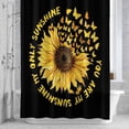thumbnail image 2 of YOU ARE MY SUNSHINE Shower Curtain for Bathroom, Summer Sunflowers Golden Gradient Butterflies Waterproof Cloth Fabric Bathroom Accessories Set with 12 Rust Proof Plastic Hooks, 72"x96", 2 of 9