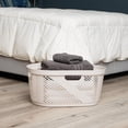 thumbnail image 2 of L Laundry Basket Clothes Hamper Wicker Design Plastic L x .W x .H Ivory, 2 of 6