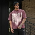 thumbnail image 4 of YOUNGLA Men's T Shirts Oversized Short Sleeves Unisex Loose Solid Streetwear Tee Crew Neck Cotton Tops, 4 of 6