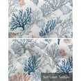 thumbnail image 6 of Red Blue Coral Kitchen Valances for Windows Farmhouse Linen Window Valance Curtain for Living Room Window Treatment Summer Ocean Coastal Starfish Shells Valance Rod Pocket Topper Drape, 54 x 18 Inch, 6 of 6