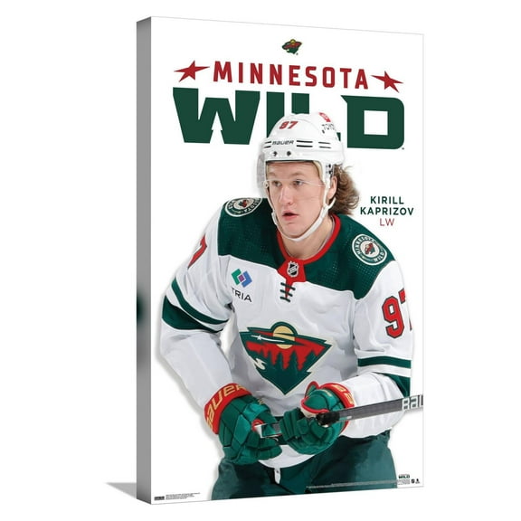 NHL Minnesota Wild - Kirill Kaprizov Feature Series 23 Canvas Wall Poster, 14.725" x 22.375"