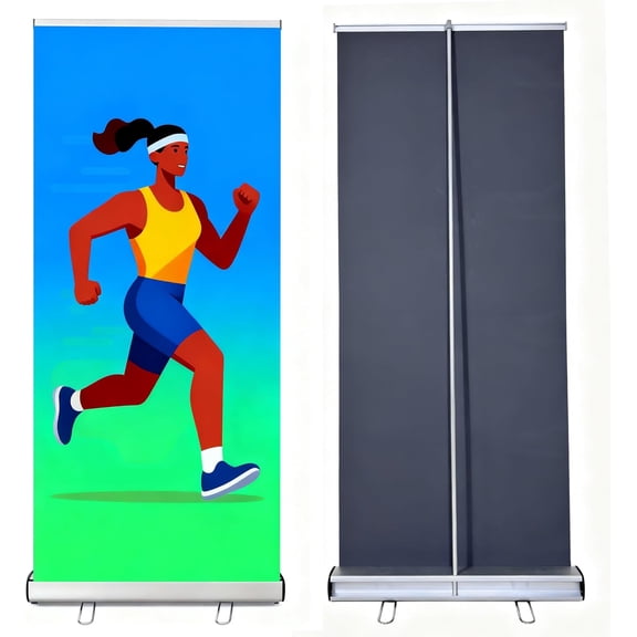 Heavy-Duty Retractable Banner Stand 33.5"x80"(WxH) with Padded Canvas Carrying Bag (STAND ONLY) (HEAVY DUTY)