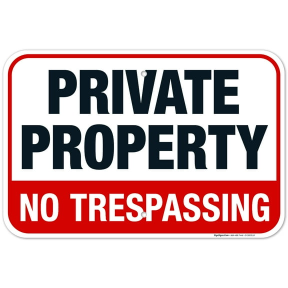 Private Property No Trespassing Sign, (SI-3093) 12x18 Aluminum