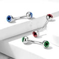 thumbnail image 3 of MoBody 3PCS Snake Eye Curved Eyebrow Ring Barbells Set Surgical Steel Belly Piercing Jewelry 16G, 3 of 4