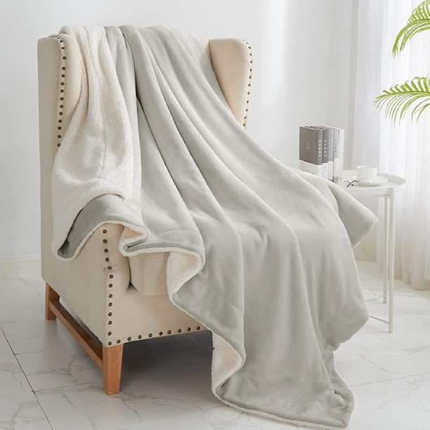 Walensee Sherpa Fleece Bed Blanket, Fluffy, Soft, Plush, Throw 50"×60