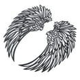 thumbnail image 4 of Wings Wall Sculpture Art Metal Hollow Out Wall Hanging Decoration for Home Bedroom Living Room Garden Office Double Sided Black with Light 10cm/3.93in, 4 of 6