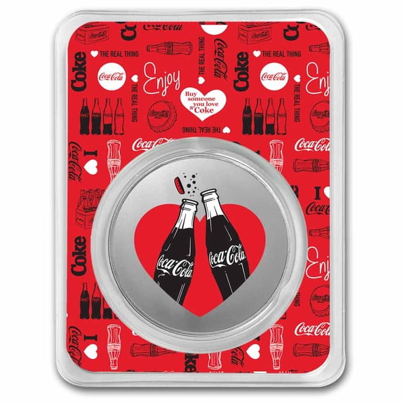 Coca-Cola® 1 oz Silver Colorized Valentine Round (in TEP)
