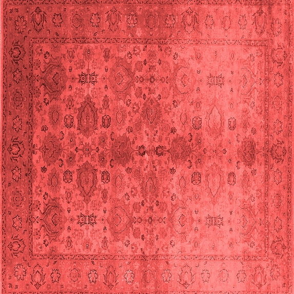 Ahgly Company Indoor Square Oriental Red Traditional Area Rugs, 8' Square