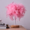thumbnail image 2 of Lámpara de mesa pequeña cálida, lámpara de plumas creativa, romántica y nórdica, lámpara de noche para dormitorio de niña para sala de bodas, 2 of 3