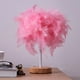 thumbnail image 2 of Lámpara de mesa pequeña cálida, lámpara de plumas creativa, romántica y nórdica, lámpara de noche para dormitorio de niña para sala de bodas, 2 of 3