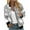 #18 Gray, variant on Kalauyu Women's Zip Up Bomber Jacket Breast Cancer Casual Printed Coat Stand Collar Lightweight Short Outwear Tops