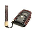 thumbnail image 3 of Vitodeco Superior Leather Key Fob Case Compatible for Toyota Rav4, Camry, Prius, Highlander, CH-R, Avalon, Toyota 86, Mirai (4-Button, Black/Red), 3 of 6