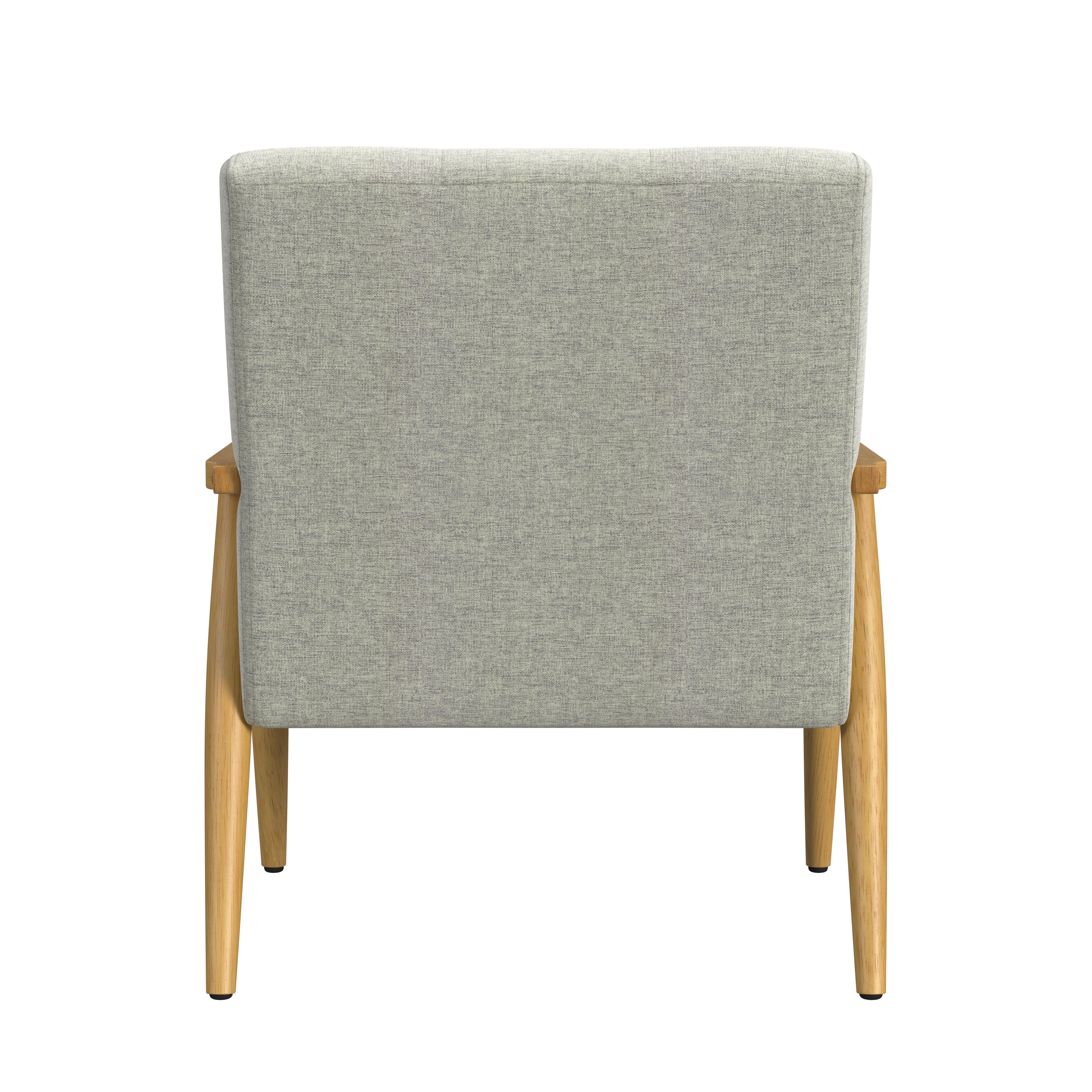 HomePop Mid-Century Exposed Wood Fram Accent Chair, Light Gray