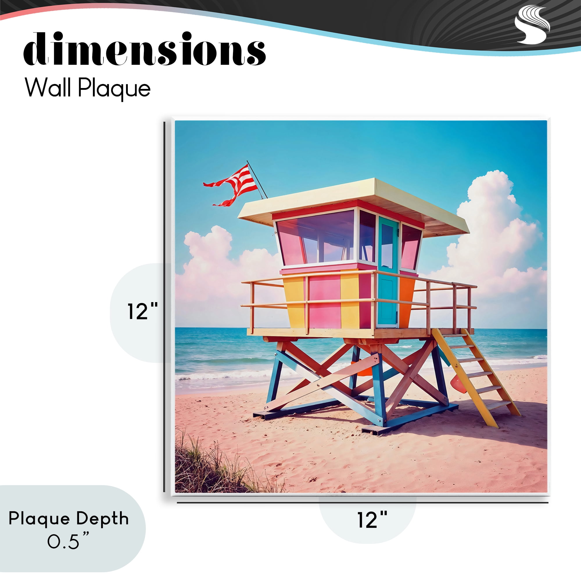 Stupell Industries Colorful Sunny Beach Tower Wall Plaque Art, design by Creative Studio