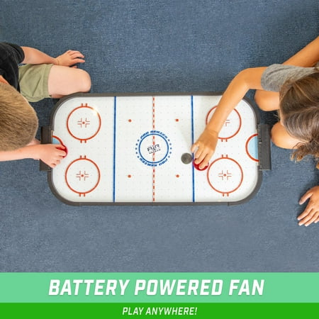 GoSports 30 Inch Table Top Air Hockey Game for Kids - Portable, Battery Operated Game Table - Black