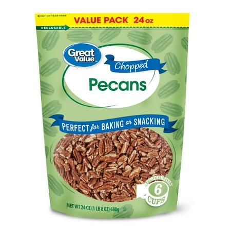 Great Value Chopped Pecans, 24 Oz Value Pack (Best Price On Pecans)