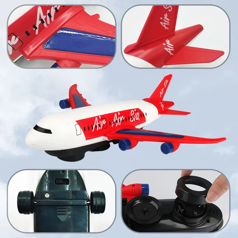 Rirool Airplane Toy with LED Lights and Rotating Lift photo 2
