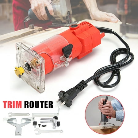 220V 300W 30000RPM 1/4inch 6.35mm Electric Hand Trimmer Router Woodworking cutter Edge Wood Laminate Palm Router Joiners Tool (Best Budget Router Tool)