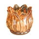 thumbnail image 1 of Vidrio Pequeño Portavelas Vintage Transparente Teal Ornamento de Vela de Mesa Forma de Flor, 1 of 4