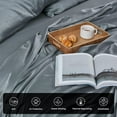 thumbnail image 3 of Sleep Zone Cooling Bed Sheet Set for Hot Sleepers, Ultra Soft Breathable Moisture-Wicking Sheets, Wrinkle-Resistant & Machine Washable, Deep Pocket, Solid Color Summer Bedding (Queen, Silver Grey), 3 of 6