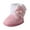 Pink, variant on Dakaela Baby Boy Girl Boots Newborn Bowknot Winter Snow Prewalker Booties Infant Anti Slip House Shoes
