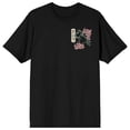 thumbnail image 7 of Godzilla Cherry Blossoms Front & Back Art Adult Black Crew Neck Short Sleeve T-shirt-Medium, 7 of 7