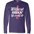 thumbnail image 3 of Inktastic Without Music Life Would Be Flat Long Sleeve T-Shirt, 3 of 5