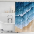 thumbnail image 4 of Blue Beach Coastal Waterproof Fabric Shower Curtain,Summer Nautical Seaside Ocean Waterproof Fabric Shower Curtain for Bathroom Curtains Bathtubs Hotel Shower Curtains with 12 Hooks Extra Long 72x84, 4 of 8