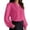 *Hot Pink, variant on ClodeEU Women's V Neck Lace Long Puff Sleeve Chiffon Blouse,Elegant Solid Office Casual Dressy Top Black,Women's Plus L