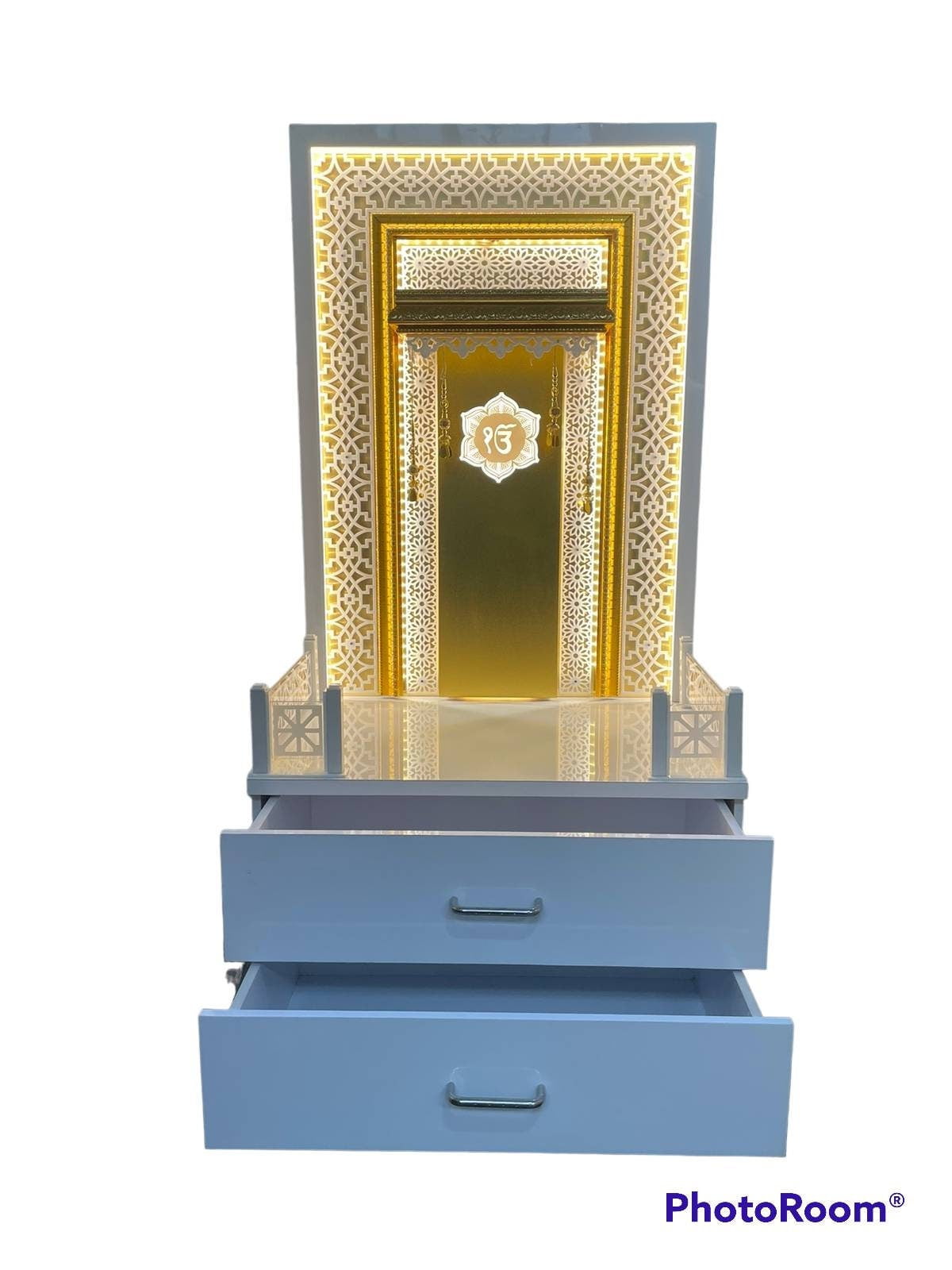 Wooden Temple White LED Light for Home and Office Home Temple Puja Mandir Wall Hanging