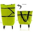 thumbnail image 7 of DISEN Shopping Trolley Bag Portable multi-function Oxford Folable Tote bag Shopping Cart Reusable Grocery Bags with Wheels Rolling Grocery Cart,Green, 7 of 7
