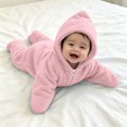 thumbnail image 4 of Takafot Baby Starfish Onesie, Thick Imitation Fleece Starfish Newborn Romper, Infant Footie Jumpsuit Winter Warm Outfits, 4 of 9