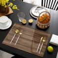 thumbnail image 2 of Brown Wood Grain Placemats Set of 4, Retro Farmhouse Wooden Plank Placemats for Dining Table, Place Mats for Kitchen Tabletop, Waterproof Wipeable Dining Table Mats Set, 2 of 9