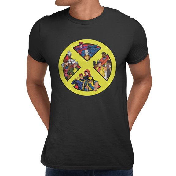 Marvel X-men 97 D Mutant Team Circle Retro Men's T Shirt (Black, S-XXXL)
