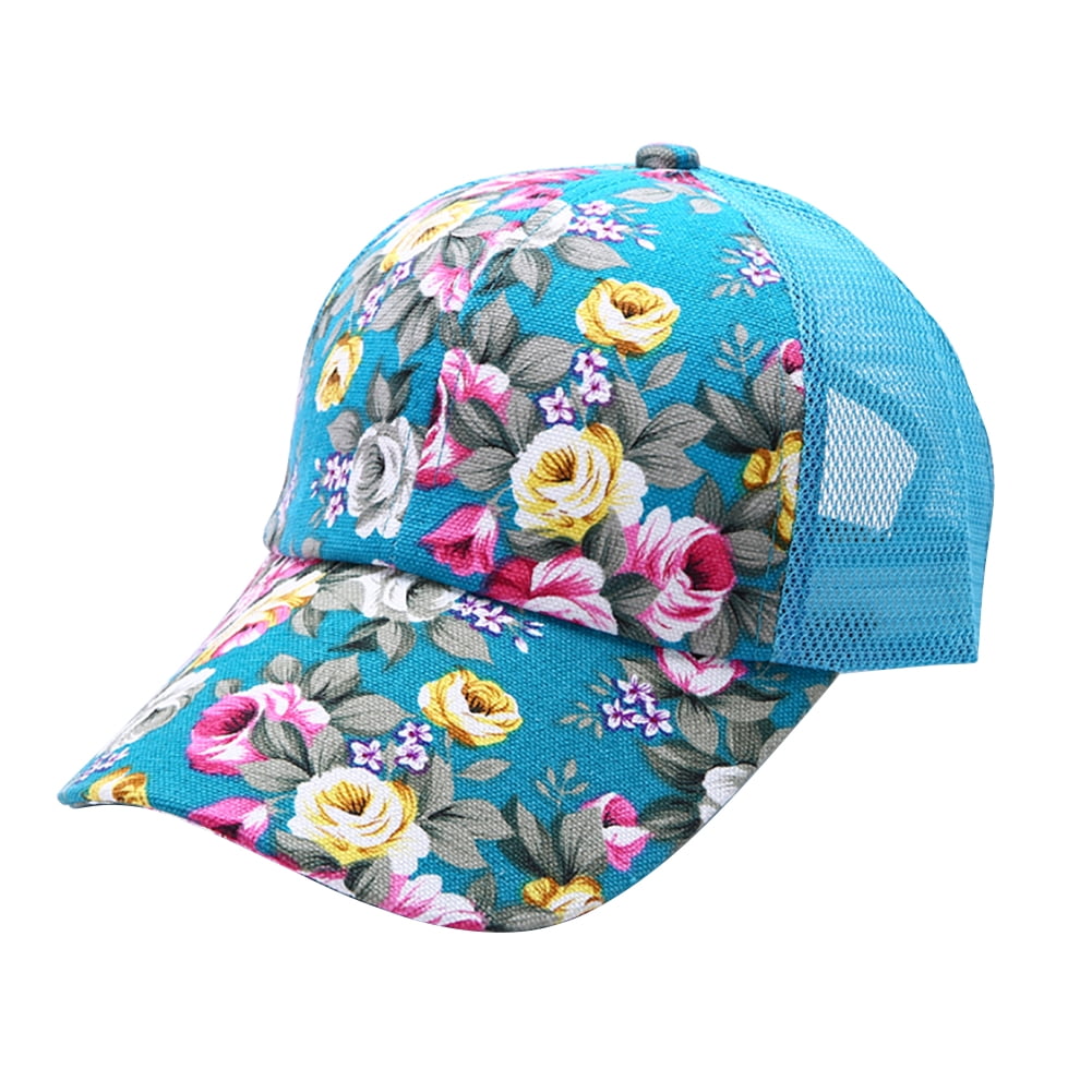 Women Hat s Mesh Baseball Cap Female Floral Printed Hat Leisure Visor