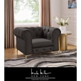 thumbnail image 2 of Renesmee Club Chair Brown Leather PU Button Tufted Rolled Arms, 2 of 12