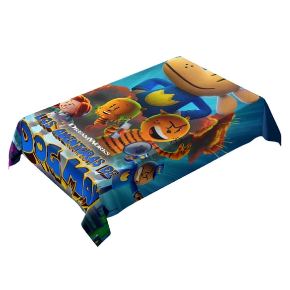 Dog Man-theme square tablecloth has an iconic print, fits most tables, and is easy to care for perfect gifts for fans friends and family，55" x 71"（140*180cm）