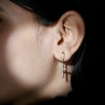 thumbnail image 4 of Rosec Jewels Lab Created Diamond Cross Earrings - Faith Cross Dangle Earrings - Ready to Gift for Christmas, 18K Yellow Gold, 4 of 6