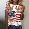 thumbnail image 2 of Cavosen Patriotic Tops for Women Plus Size Patriotic Short Sleeve Crewneck Shirts Lady 5X Independence Day Casual Tops Funny 4th of July Tunic Tees Patriotic Blouses, 2 of 6