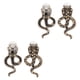 thumbnail image 3 of 3 pares de pendientes de aleación de moda con diamantes y diseño de serpiente pequeña, joyería exquisita, 3 of 10