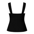 thumbnail image 6 of Women's Eyelet Tie Front Ruched Tank Tops，Drawstring Going Out Top Babydoll Tank Tops Summer Eyelet Tank Tops Black L, 6 of 9